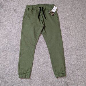 SOUTHPOLE Skinny Fit Olive Army Green Stretch Twill Ankle Pants; Size L Juniors